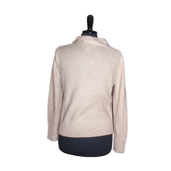 Seventh Avenue Cardigan Sweater Acrylic Waffle Knit Beige Tan Size M - Picture 3 of 4